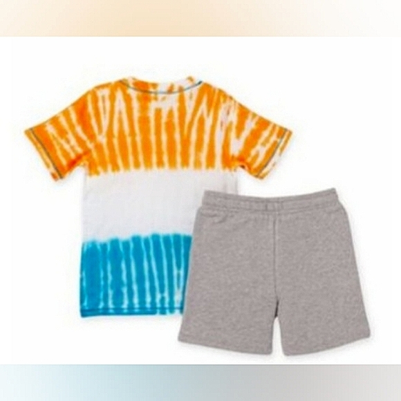 ☆NWT☆BURT'S BEES BABY☆Boy's Organic Tie-dye Soft T-shirt & Shorts Set☆0-3mo. - Picture 2 of 8